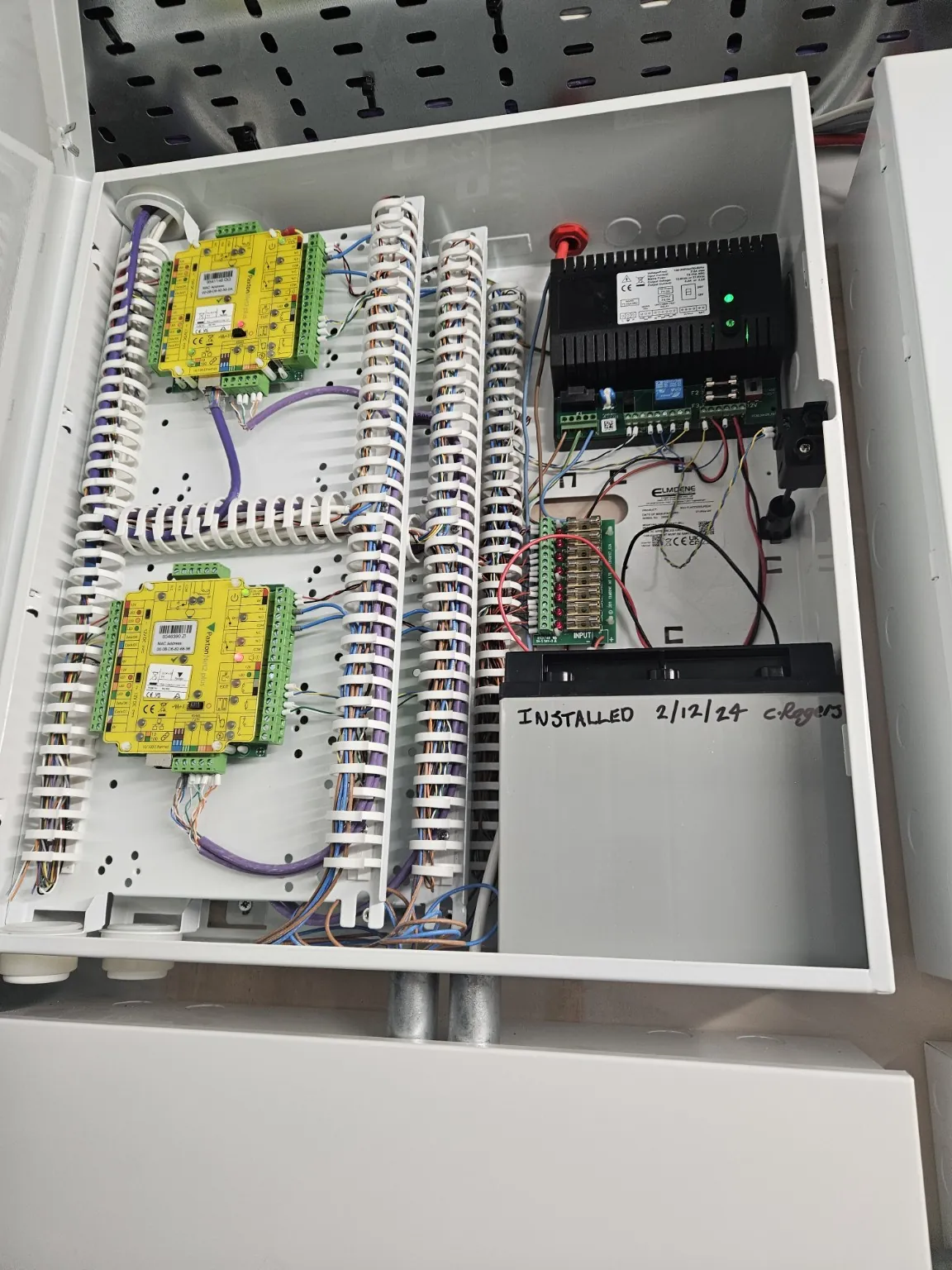 Installed access control electronics in a cabinet